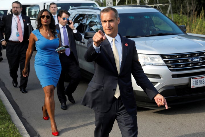 This image shows (from left) White House advisers Sebastian Gorka and Omarosa Manigault, White House Staff Secretary Rob Porter, Communications Director Anthony Scaramucciormer and Trump campaign manager Corey Lewandowski. All of them have since left the Trump administration.