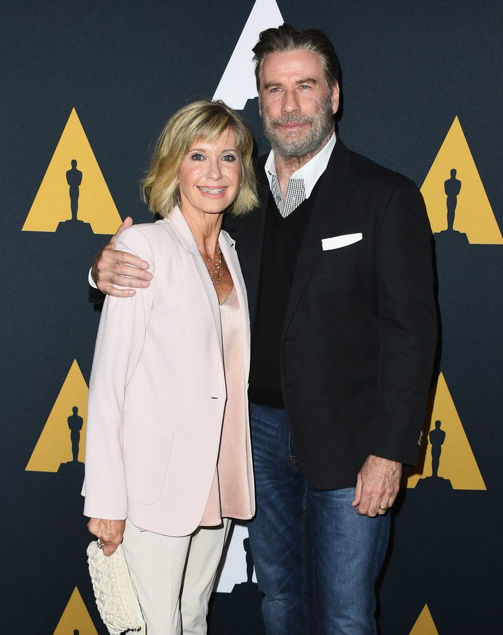 Olivia Newton-John and John Travolta attend The Academy Presents 'Grease' (1978) 40th Anniversary.