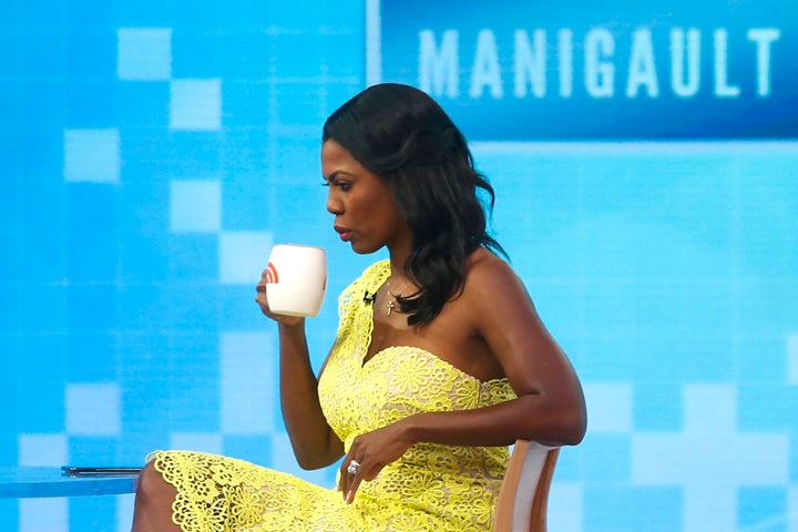 Omarosa Manigualt Newman waits to promote her new book on the "Today" show on Monday. 