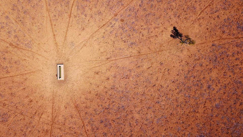 An aerial photograph of a farm near Walgett, New South Wales.