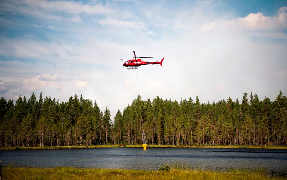 Firefighters have used lake water to extinguish some of the fires.