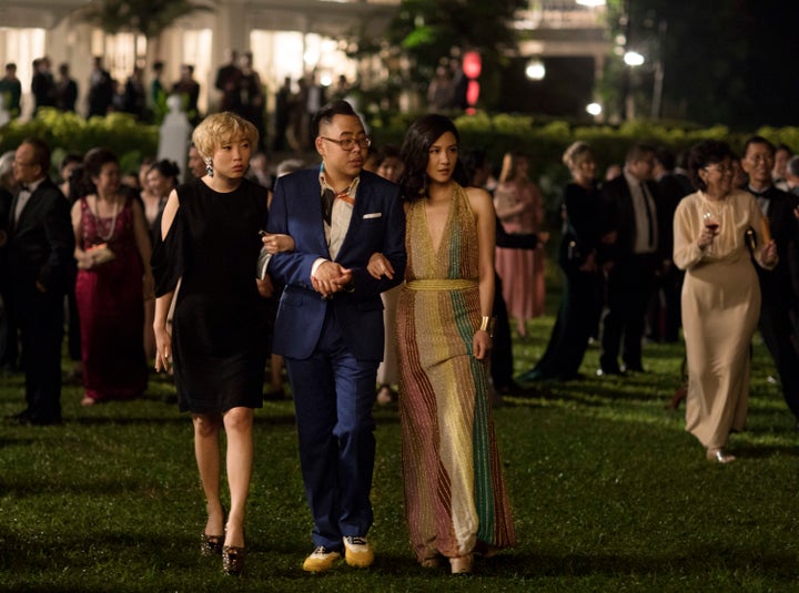Peik Link, Oliver and Rachel, in her Missoni dress, at one of the many parties in the film.