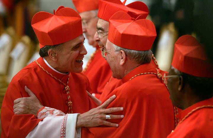Daniel N. DiNardo (left) at the Vatican in 2007, when he was made a cardinal. Now the president of the U.S. Conference of Catholic Bishops, he called the failure of bishops on the issue of child sexual abuse a “moral catastrophe.”