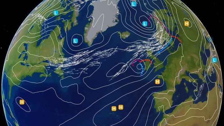 A renewed jet stream across the North Atlantic brings areas of low pressure towards the UK this weekend.