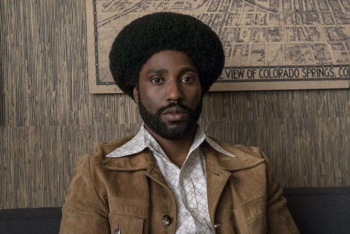 John David Washington in “BlacKkKlansman.”