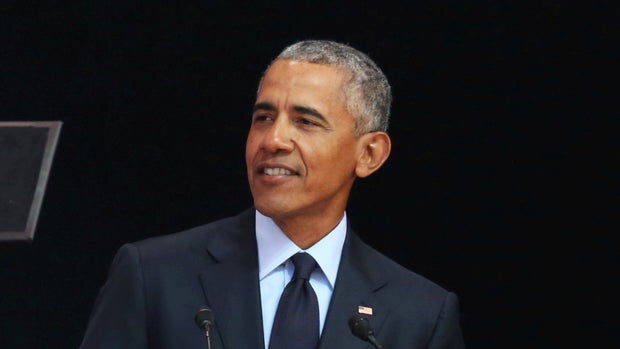 Former U.S. President Barack Obama delivers the 16th Nelson Mandela annual lecture, marking the centenary of the anti-apartheid leader's birth, in Johannesburg, South Africa July 17, 2018. REUTERS/Siphiwe Sibeko