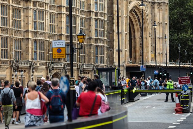 The aftermath of the Westminster crash.