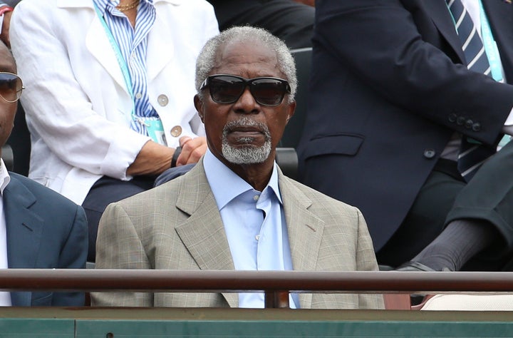 Kofi Annan, former United Nations secretary-general, attends the 2018 French Open.