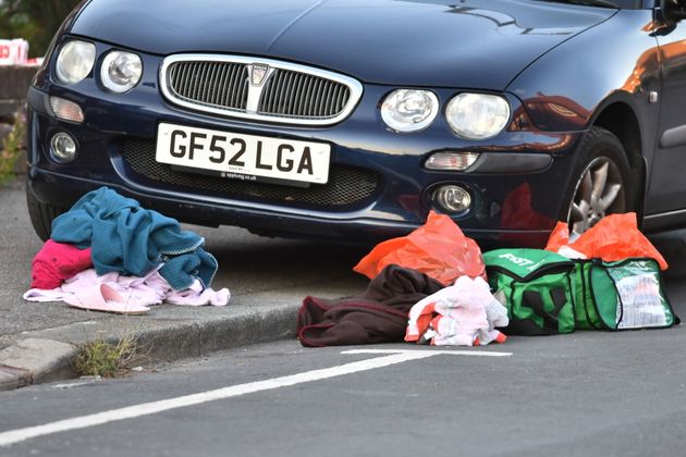 Items left on the ground in Adderley Gardens, Greenwich.