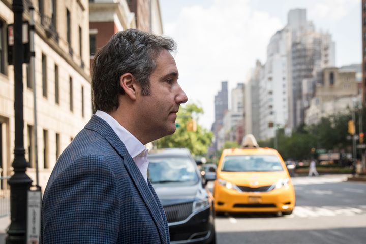 Michael Cohen, former personal attorney for President Donald Trump, exits the Loews Regency hotel and walks toward a taxi cab on July 27 in New York City.
