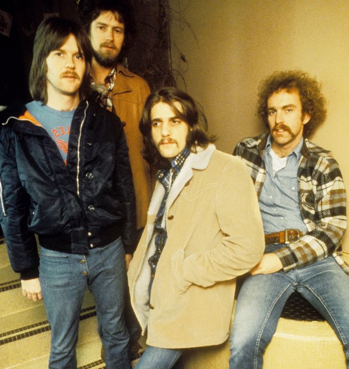 The Eagles' founding members, Randy Meisner, Don Henley, the late Glenn Frey and Bernie Leadon, are seen in 1973. On Monday, their greatest hits album became the best-selling album of all time.