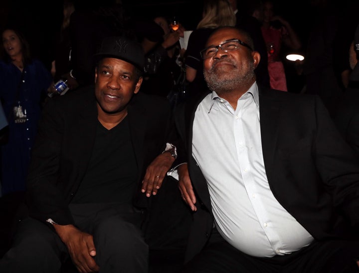 Denzel Washington and Stallworth at the “BlacKkKlansman” New York premiere, July 30.