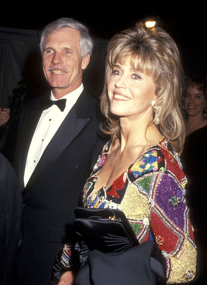 Businessman Ted Turner and Fonda attend the 12th Annual National CableACE Awards on Jan. 13, 1991, in Los Angeles, California.