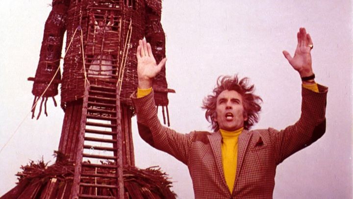 A scene from the original version of The Wicker Man. It was given an entirely unnecessary reboot in 2006 featuring Nicolas Cage.
