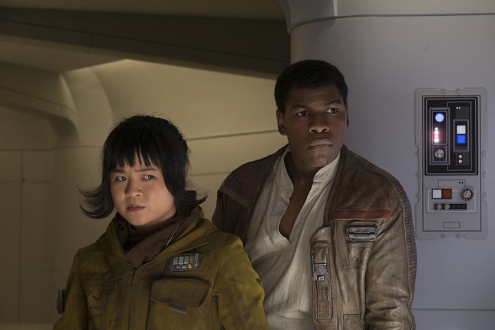 Tran plays character Rose Tico alongside John Boyega (Finn) in "Star Wars: The Last Jedi."