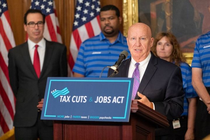 Kevin Brady, chairman of the Ways and Means committee, speaks on the six-month anniversary of the tax cuts law on June 20, 2018.