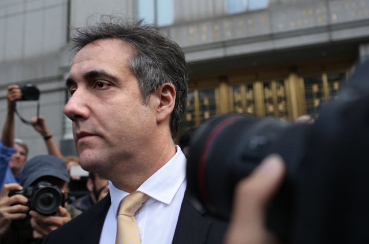 Michael Cohen, the former lawyer to President Donald Trump, exits a federal courthouse on August 21, 2018, in New York City.
