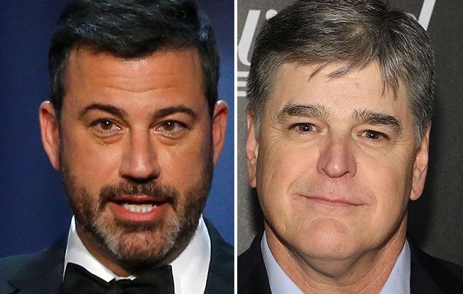 Jimmy Kimmel, left, called Sean Hannity, right, a "lunatic" in a new interview.