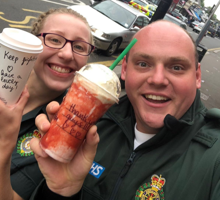 It's the small things that count: Vanessa and Matt with their morning drinks.