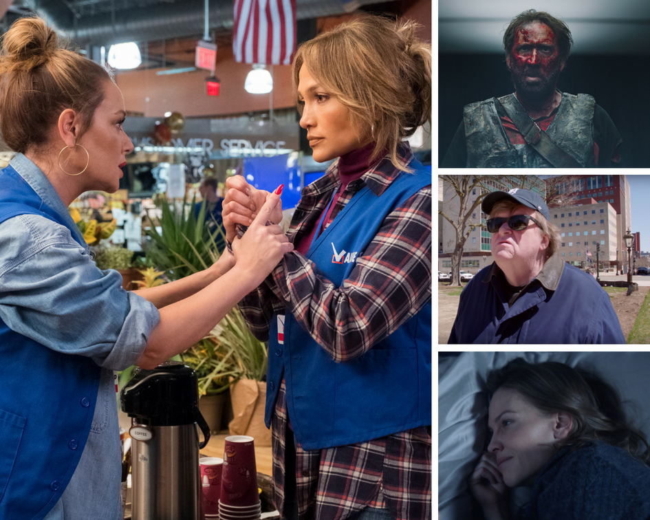 Clockwise from left: "Second Act," "Mandy," "Fahrenheit 11/9" and "What They Had."