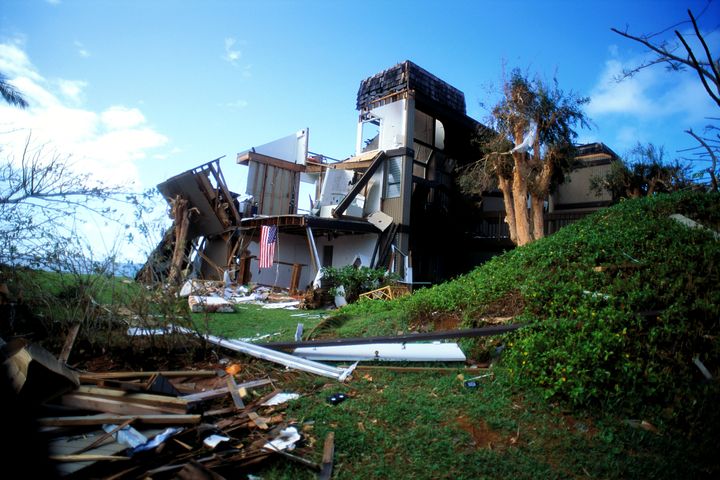 Hurricane Iniki devastated the Hawaiian island of Kauai in 1992.