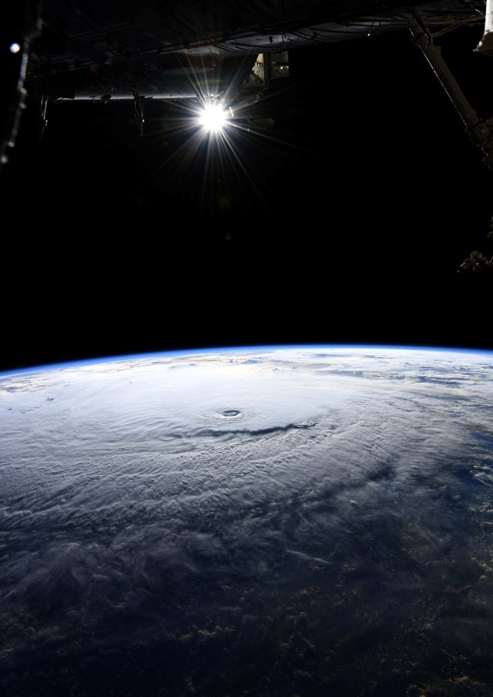 A photo taken from the International Space Station and moved on social media by astronaut Ricky Arnold shows Hurricane Lane in the early morning hours near Hawaii on Aug. 22, 2018.