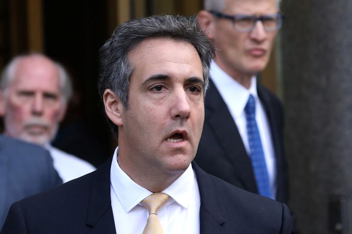 Michael Cohen leaves court earlier this week.