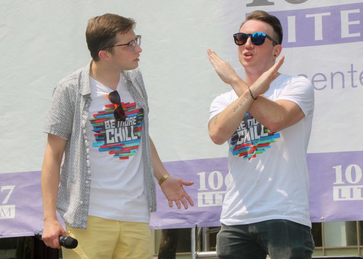 “I get to do what I love every single day. I can’t imagine doing anything else," said Canonico (right, with "Be More Chill" co-star Will Roland).