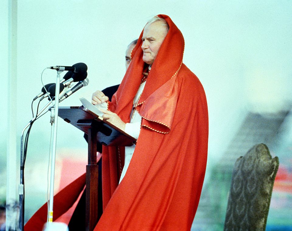  Pope John Paul II speaking at Dublin Airport in 1979.