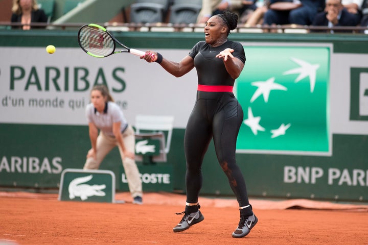 Serena Williams, pictured last May in the tournament, said her "Wakanda-inspired catsuit" made her feel like a superhero.