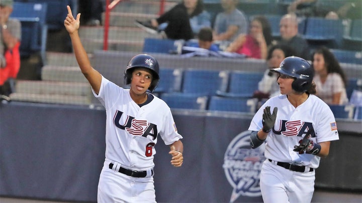 Team USA's Malaika Underwood celebrates on Aug. 23, 2018, in Viera, Florida.