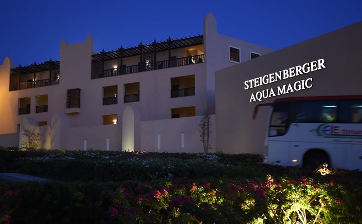 The Steigenberger Aqua Magic hotel, in Egypt's Red Sea resort of Hurghada. Tour operator Thomas Cook moved all its customers from a hotel in Egypt after a British couple staying there died
