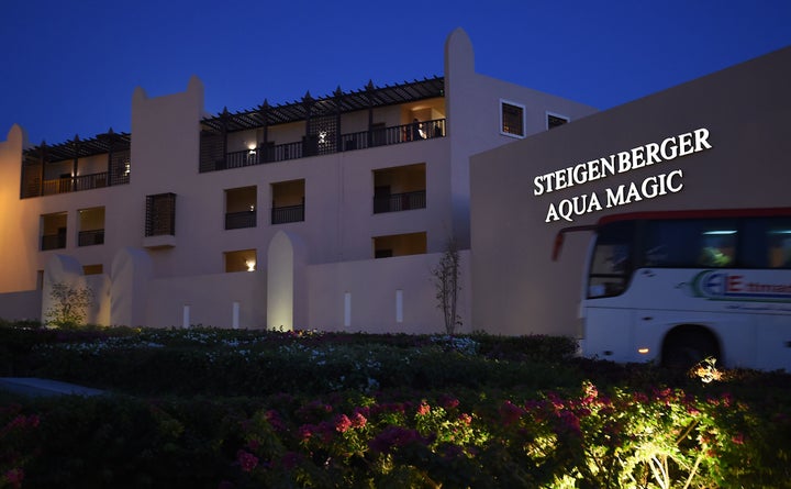 The Steigenberger Aqua Magic hotel, in Egypt's Red Sea resort of Hurghada. Tour operator Thomas Cook moved all its customers from a hotel in Egypt after a British couple staying there died 