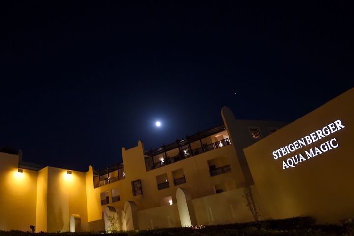 The Steigenberger Aqua Magic hotel, in Egypt's Red Sea resort of Hurghada. Tour operator Thomas Cook moved all its customers from a hotel in Egypt after a British couple staying there died 