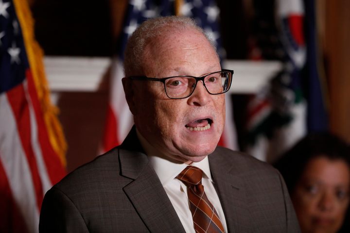 AFSCME President Lee Saunders, seen here speaking at a June 28 press conference, played a key role in rebutting claims that superdelegate reform would disenfranchise people of color.
