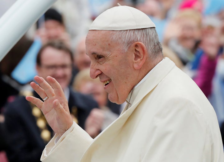 Archbishop Carlo Maria Vigano claims that he informed Pope Francis, seen here on Sunday in Ireland, about ex-Cardinal Theodore McCarrick in 2013.