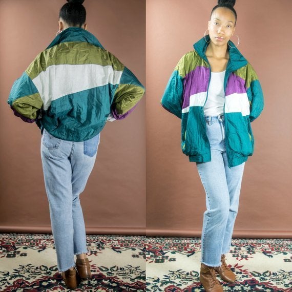 90s outfits with windbreakers