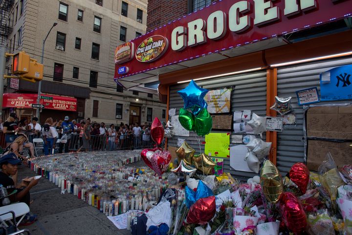 The Bronx bodega from which Guzman-Feliz was dragged to his death became a memorial to the teenager.