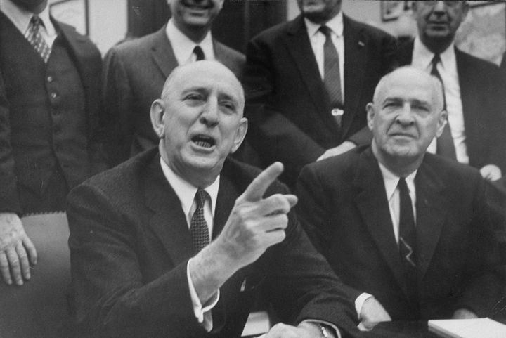 Sen. Richard Russell Jr. (front left) meeting with other Southern senators in 1959.