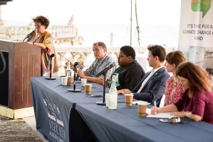 Advocates and experts gather to discuss climate change and gentrification in Miami, August 27, 2018. 