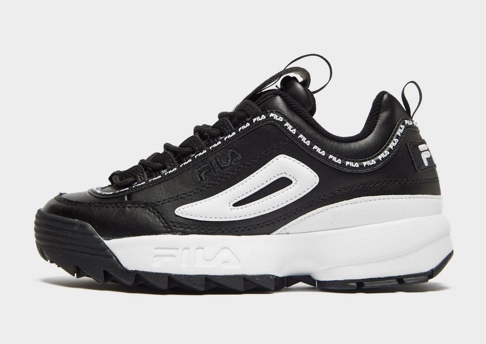 Disruptor II Women's, size 3.5-9 available, £75, <a href="https://www.jdsports.co.uk/product/black-fila-disruptor-ii-womens/1199684/" target="_blank" rel="noopener noreferrer">Fila</a>.