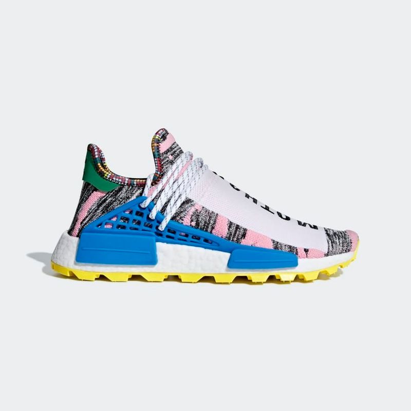 Pharrell Williams Solarhu NMD Shoes, size 3.5-12.5 available, £219.95, <a href="https://www.adidas.co.uk/pharrell-williams-solarhu-nmd-shoes/BB9531.html" target="_blank" rel="noopener noreferrer">Adidas</a>. 