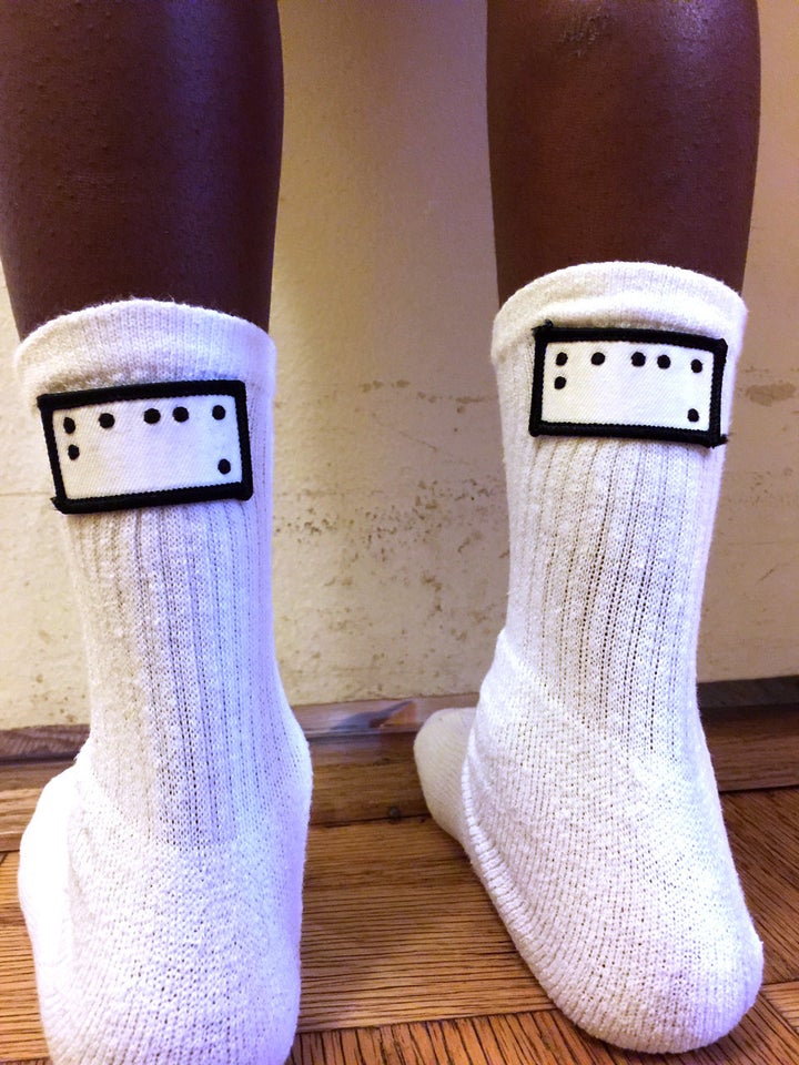 Braille Code Inc. sells products for people with vision impairments, including socks with Braille patches that designate the back from the front. 