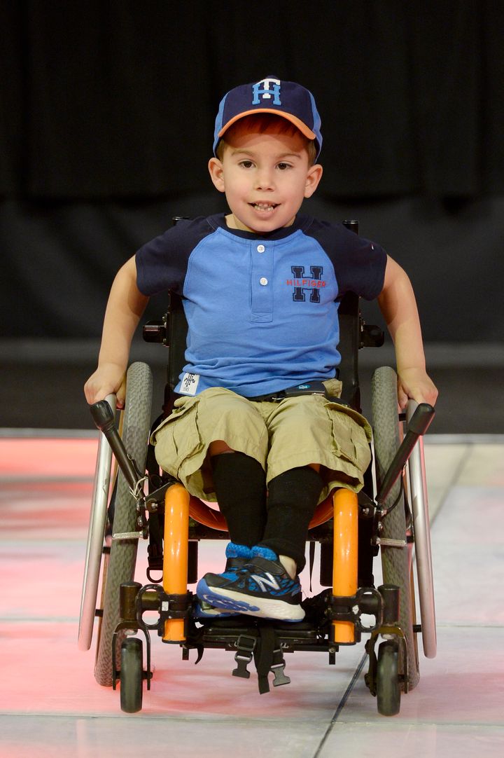 Mindy Scheier founded the Runway of Dreams Foundation, which recruits people with disabilities to be models. Here, Colton Robinson appears at a Runway of Dreams show in New York City in 2016.