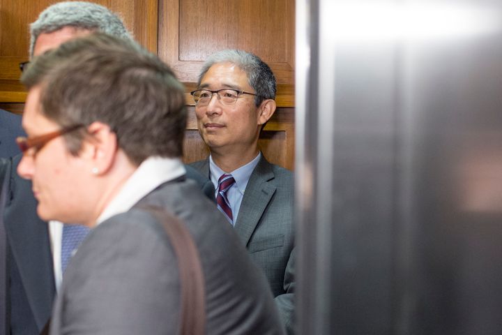 An elevator door at the Capitol closes Tuesday on Bruce Ohr, international man of some mystery.