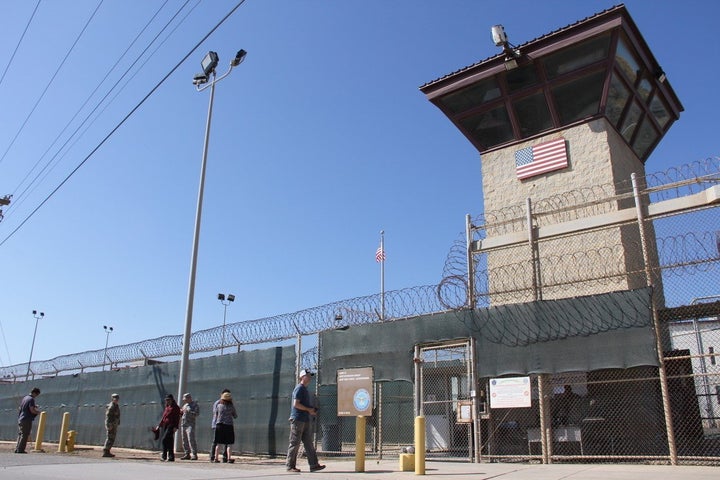 A guard tower at the U.S. military's prison in Guantanamo Bay, Cuba, in January 2017. Several high-profile ISIS fighters