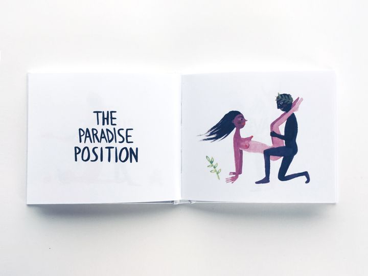 A couple demonstrates the paradise position.