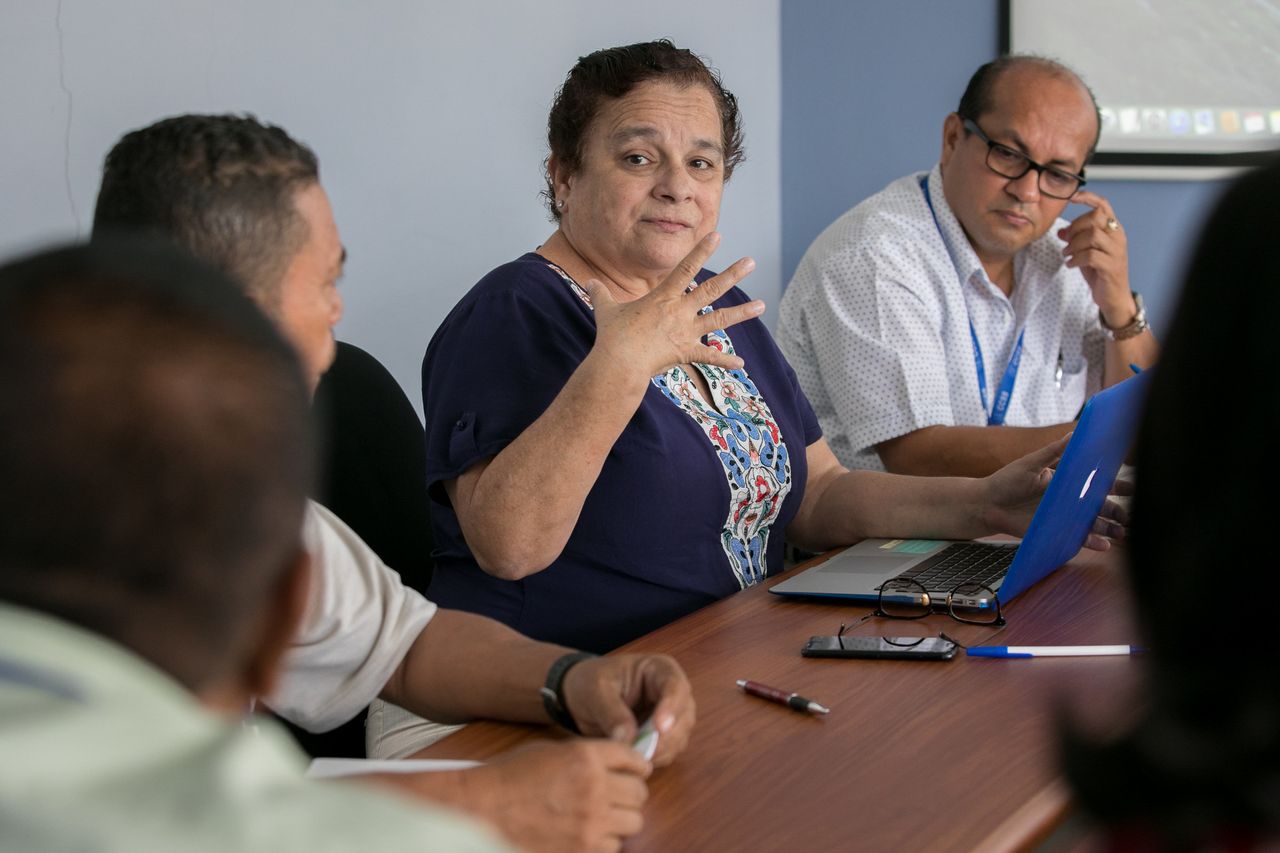 Meeting at the Health Ministry of Nicoya. Doctor Zinnia Cordero (center) director of the Health Ministry in Nicoya, Guanacaste, Costa Rica.