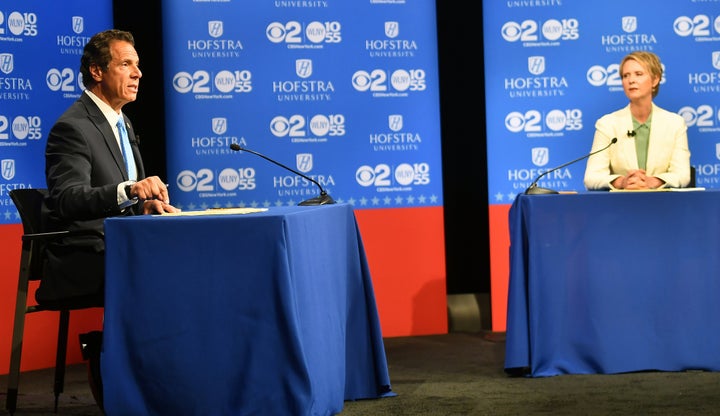 Gov. Andrew Cuomo faced off Wednesday against Cynthia Nixon during the race's only scheduled debate at Hofstra University in Hempstead, New York.