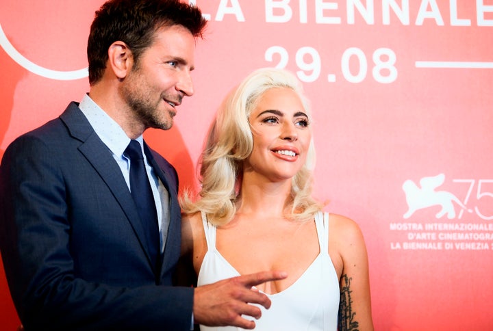 Cooper and Gaga at a photo call for the film on Aug. 31.